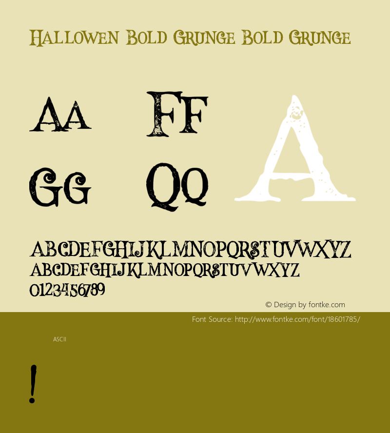 Hallowen Bold Grunge Bold Grunge Version 1.000图片样张