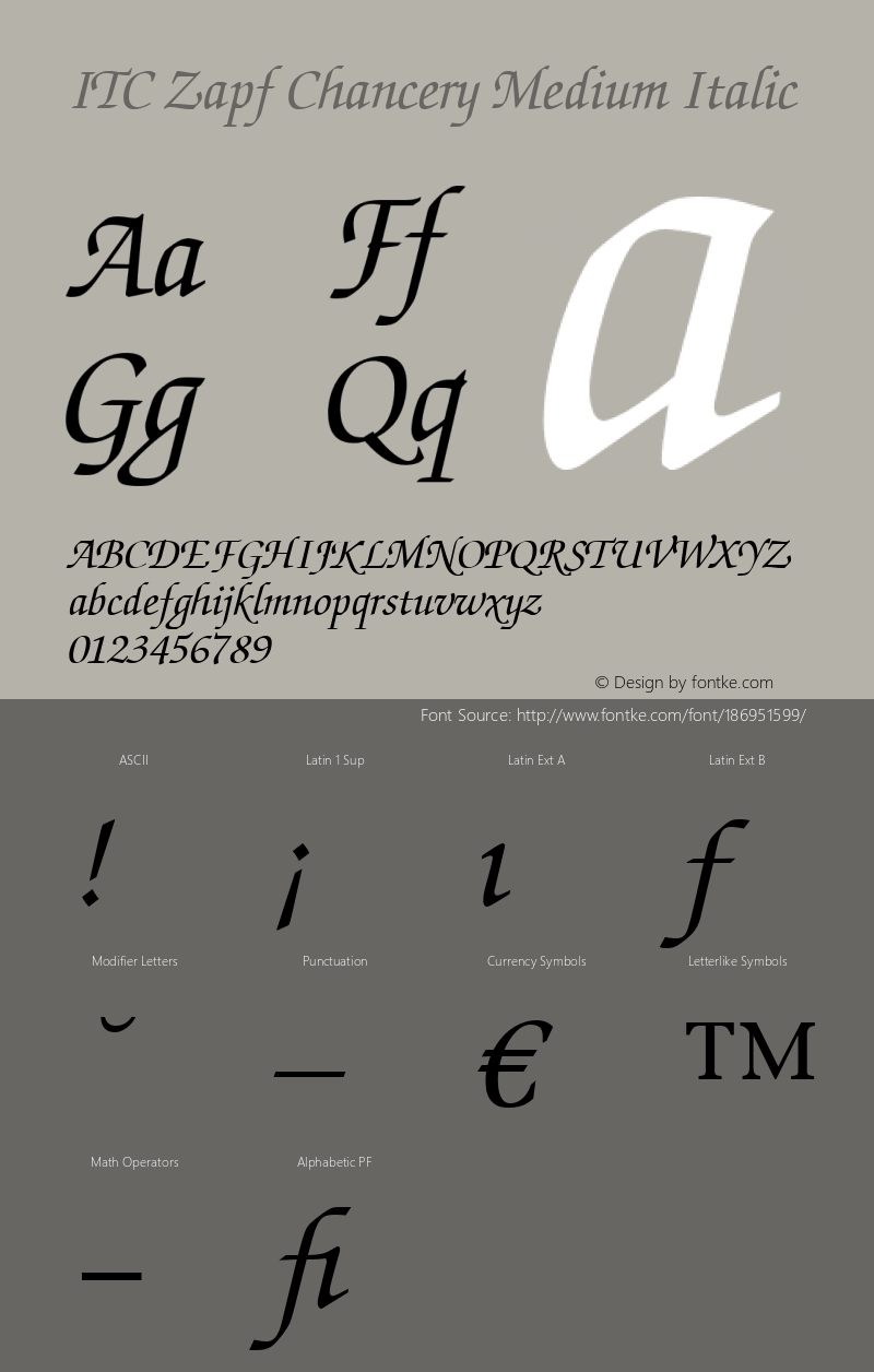 ITC Zapf Chancery Medium Italic 003.001图片样张