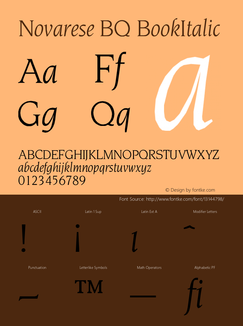 Novarese BQ BookItalic Version 001.000图片样张