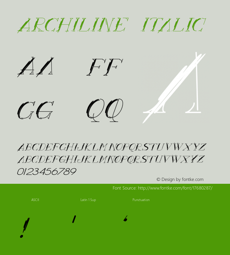 ARCHILINE Italic 1.000图片样张