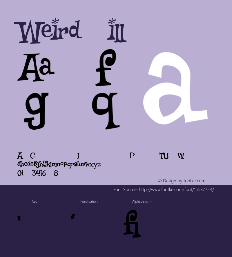 WeirdBill ☞ Version 001.000;com.myfonts.easy.sideshow.weird-bill.regular.wfkit2.version.3zKA图片样张