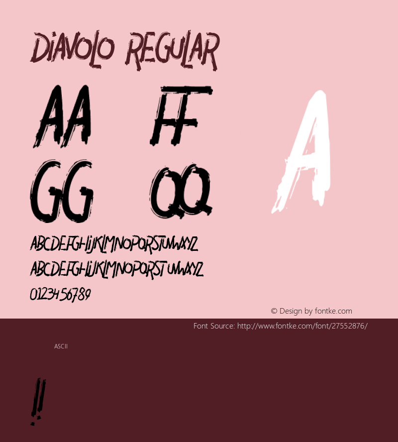 DIAVOLO Version 1.00;October 24, 2018;FontCreator 11.5.0.2422 64-bit图片样张