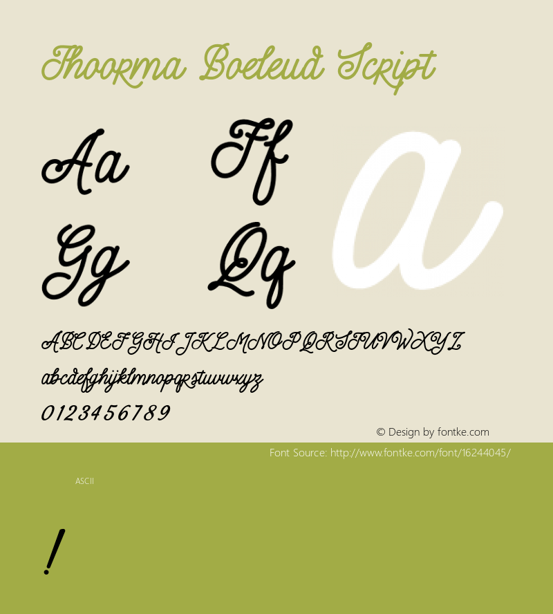 Thoorma Boeleud Script Version 1.000;PS 001.001;hotconv 1.0.56图片样张