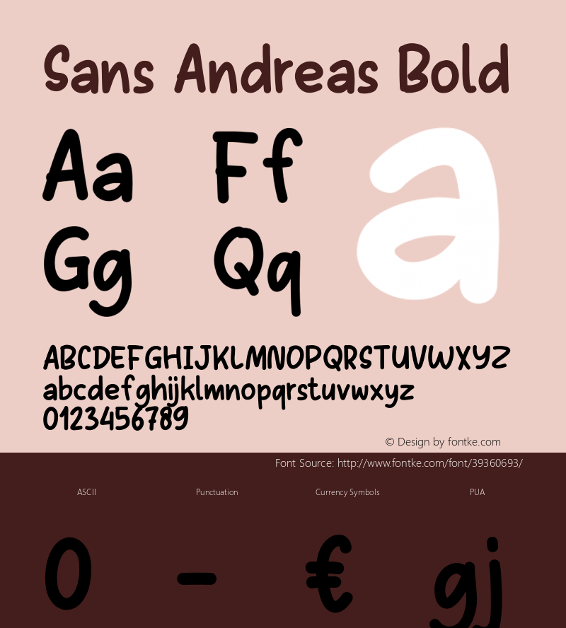 Sans Andreas Bold Version 001.000图片样张