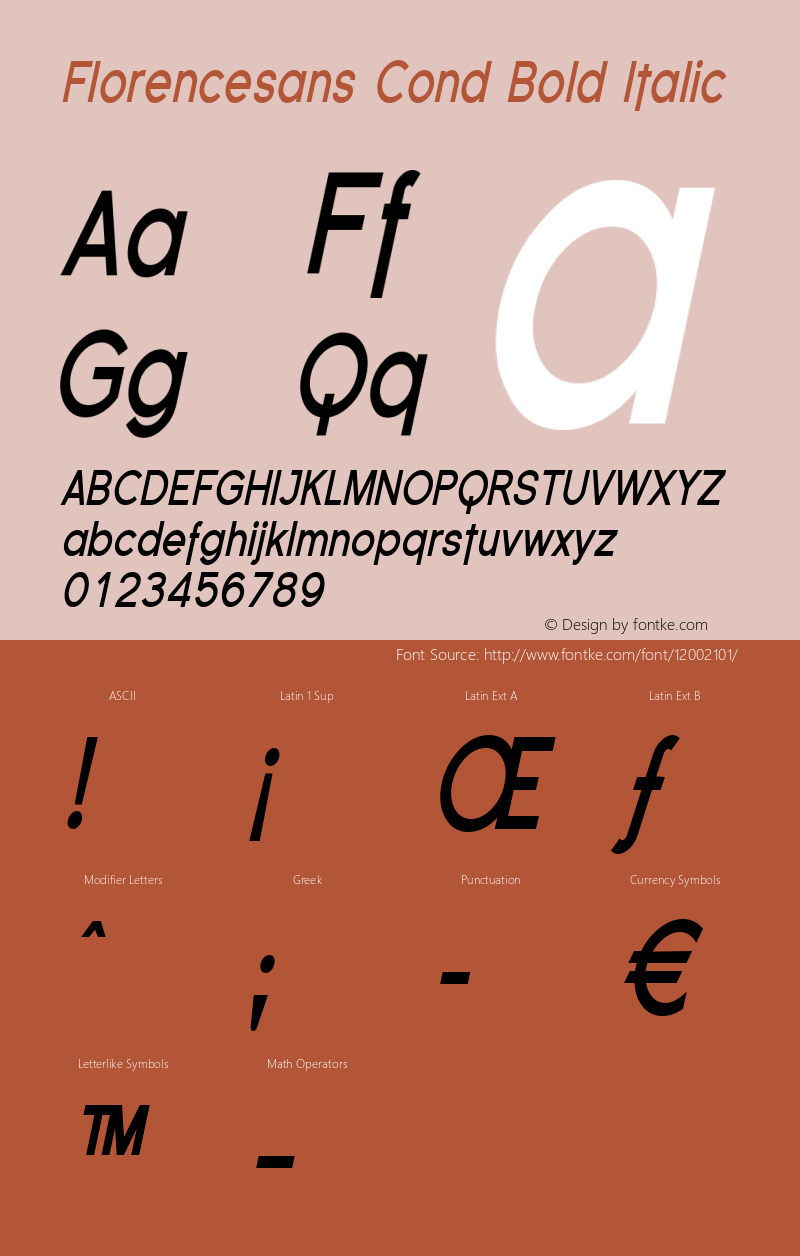 Florencesans Cond Bold Italic 1.0图片样张