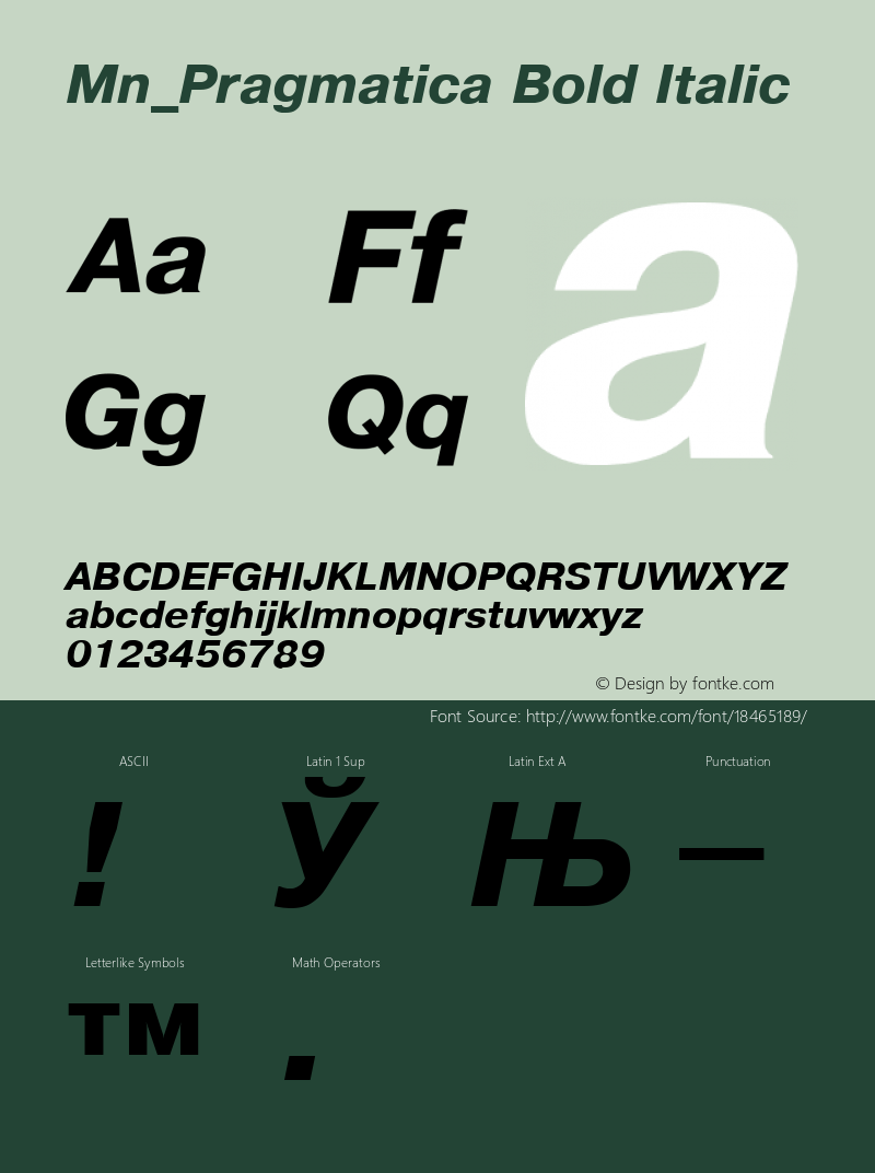 Mn_Pragmatica Bold Italic 31 December 1996图片样张