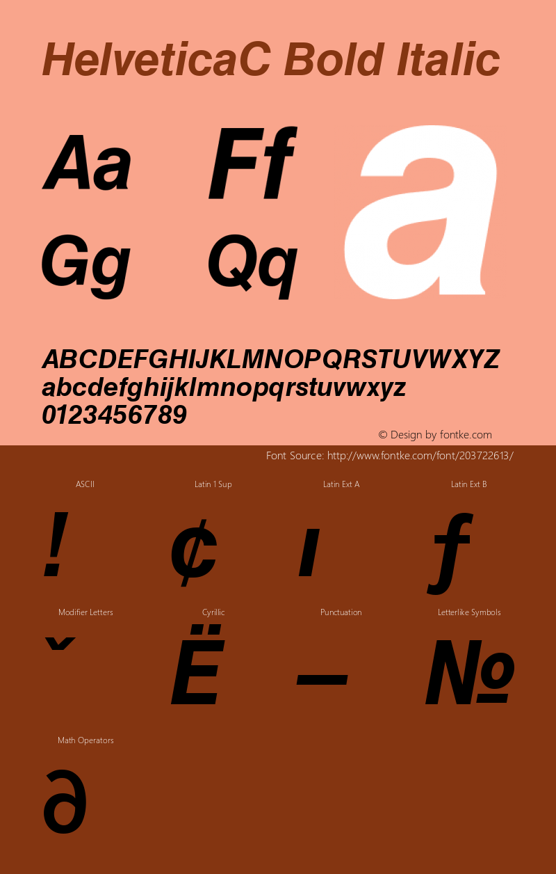 HelveticaC Bold Italic 001.000图片样张