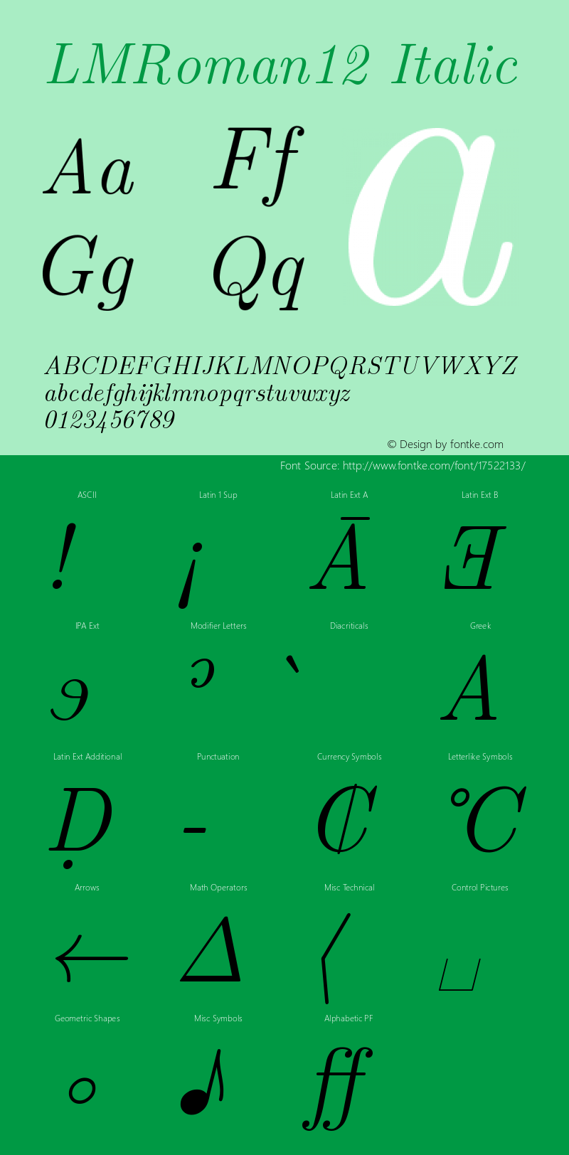 LMRoman12 Italic Version 2.004 图片样张