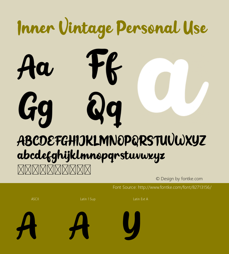 Inner Vintage Personal Use Version 1.001;Fontself Maker 3.5.1图片样张