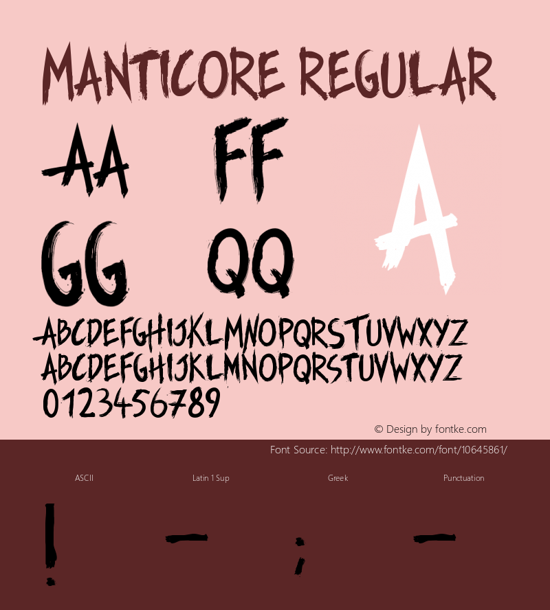 Manticore Regular Version 1.00 February 1, 2015, initial release图片样张