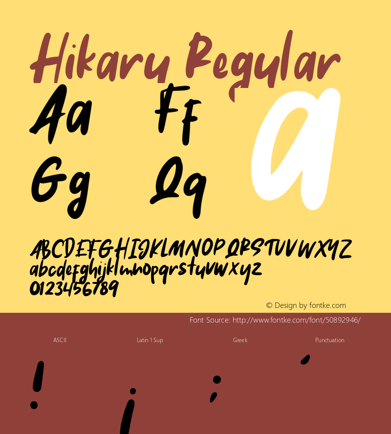 Hikaru Version 1.00;May 29, 2019;FontCreator 11.5.0.2430 64-bit图片样张