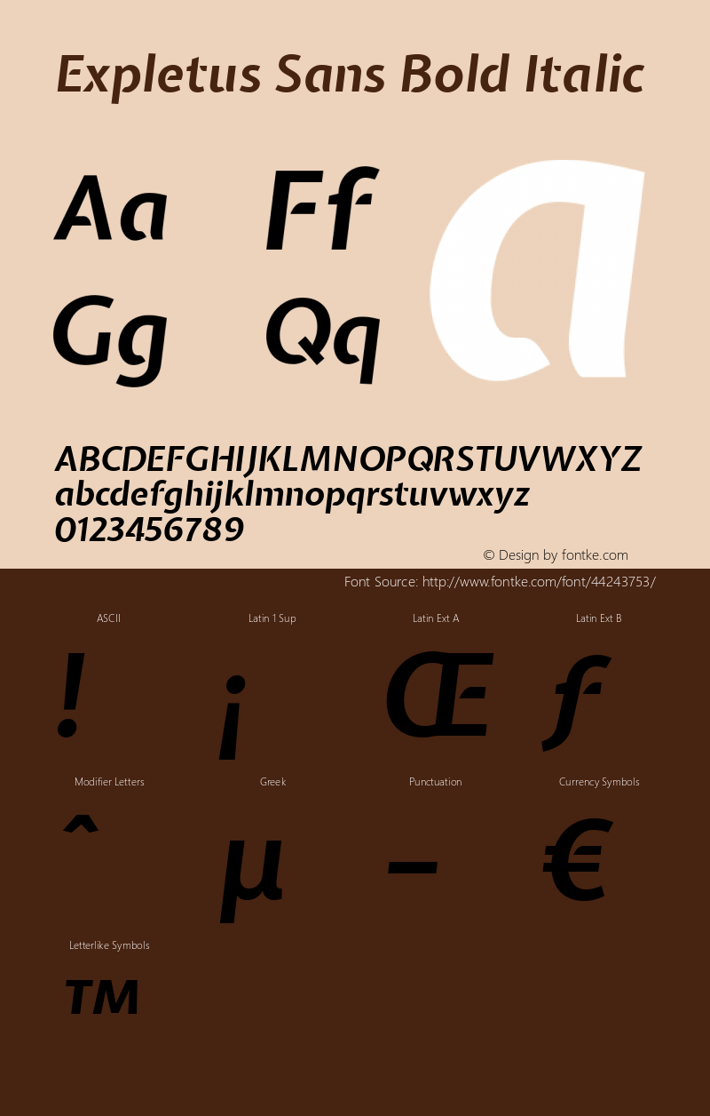 Expletus Sans Bold Italic Version 7.029图片样张