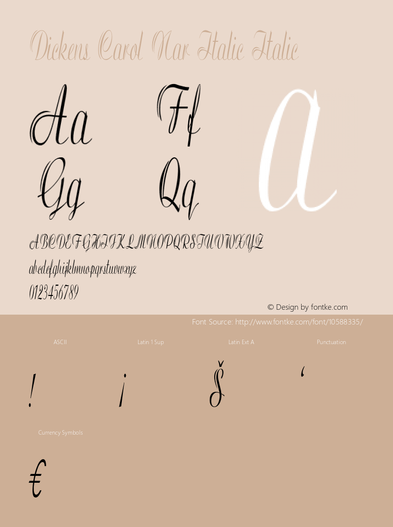 Dickens Carol Nar Italic Italic Version 1.000图片样张