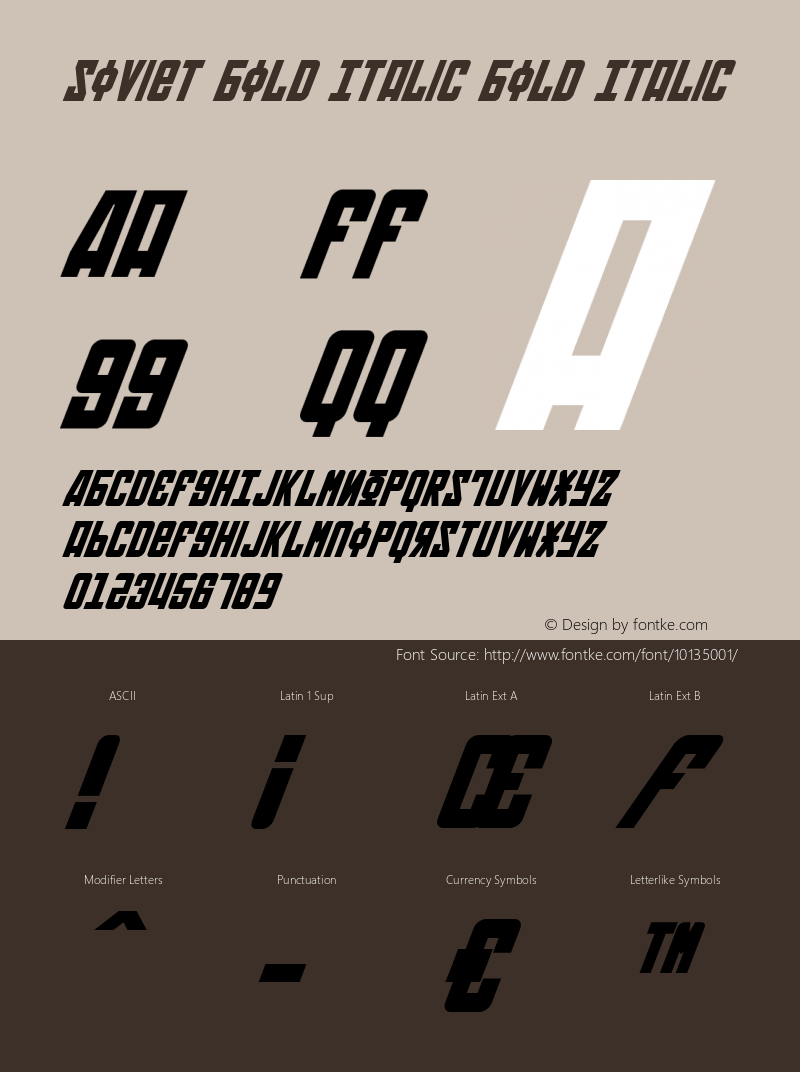 Soviet Bold Italic Bold Italic 2图片样张