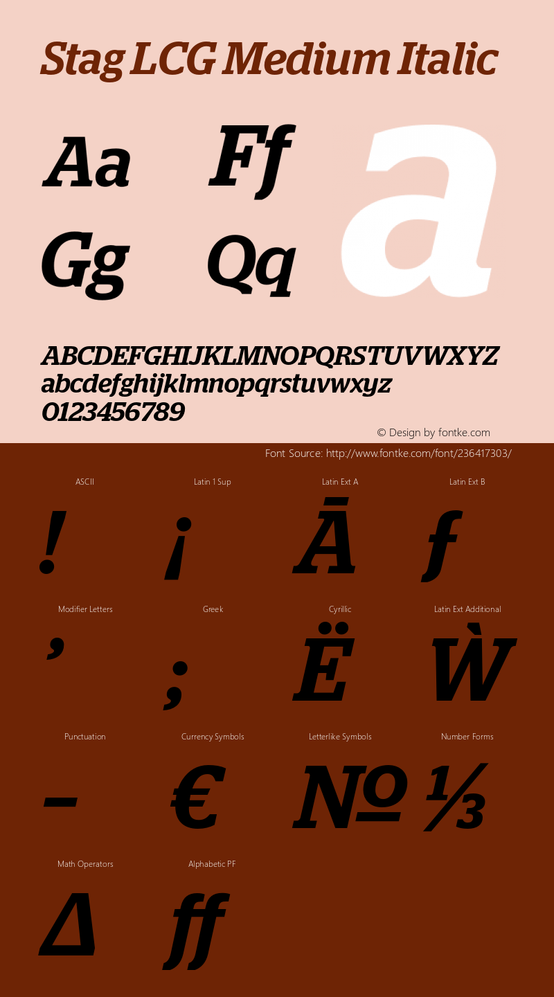 StagLCG-MediumItalic Version 2.1 2011图片样张