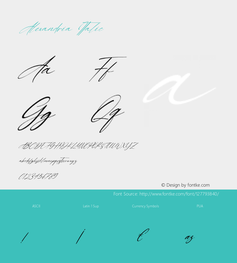 Alexandria Italic Version 1.00;November 5, 2020;FontCreator 12.0.0.2563 64-bit图片样张