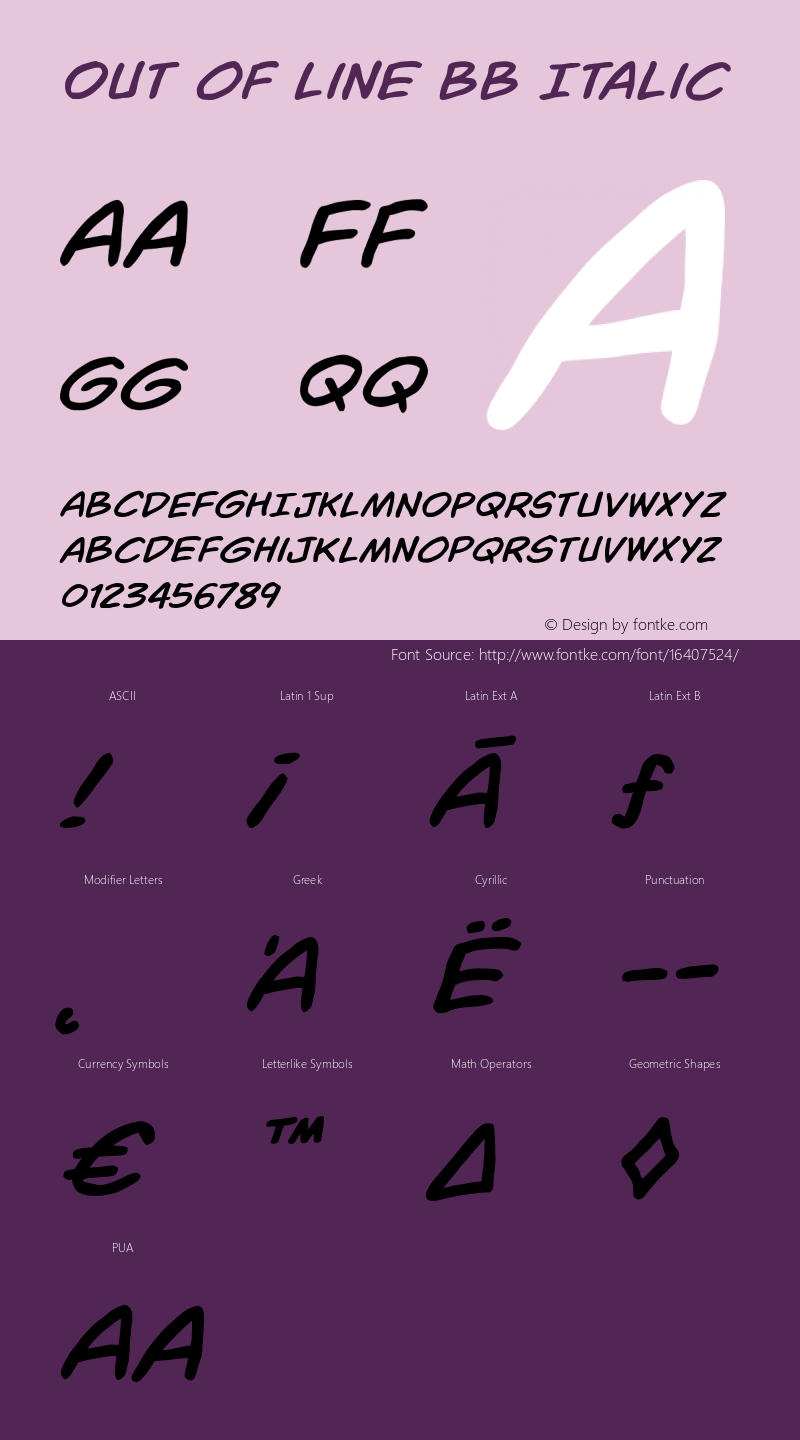 Out of Line BB Italic Version 1.000;com.myfonts.easy.blambot.out-of-line-bb.italic.wfkit2.version.4zSR图片样张