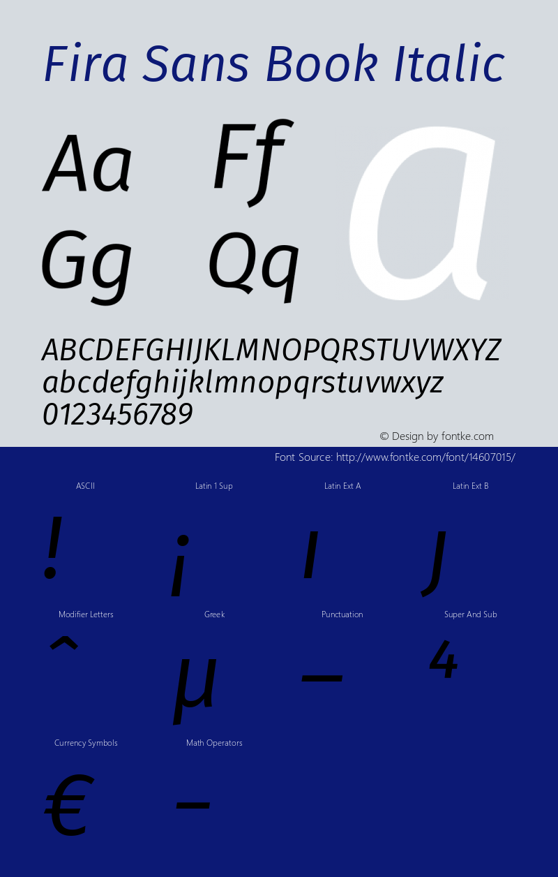 Fira Sans Book Italic Version 3.111图片样张