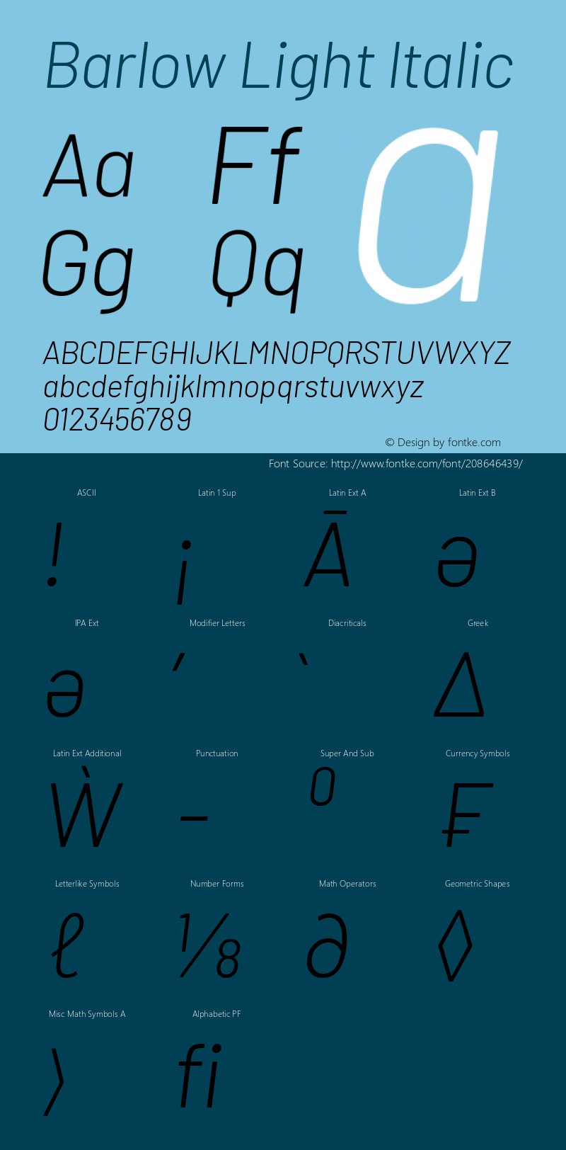 Barlow Light Italic Version 1.422图片样张