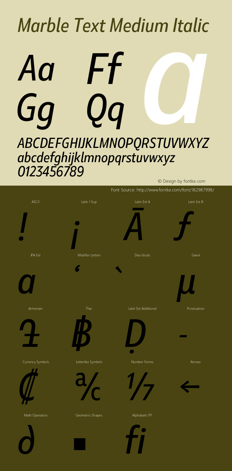 Marble Text Medium Italic Version 1.001图片样张