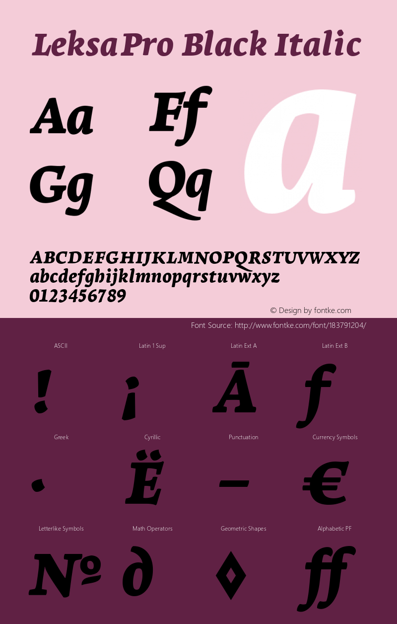 LeksaPro Black Italic Version 001.000图片样张