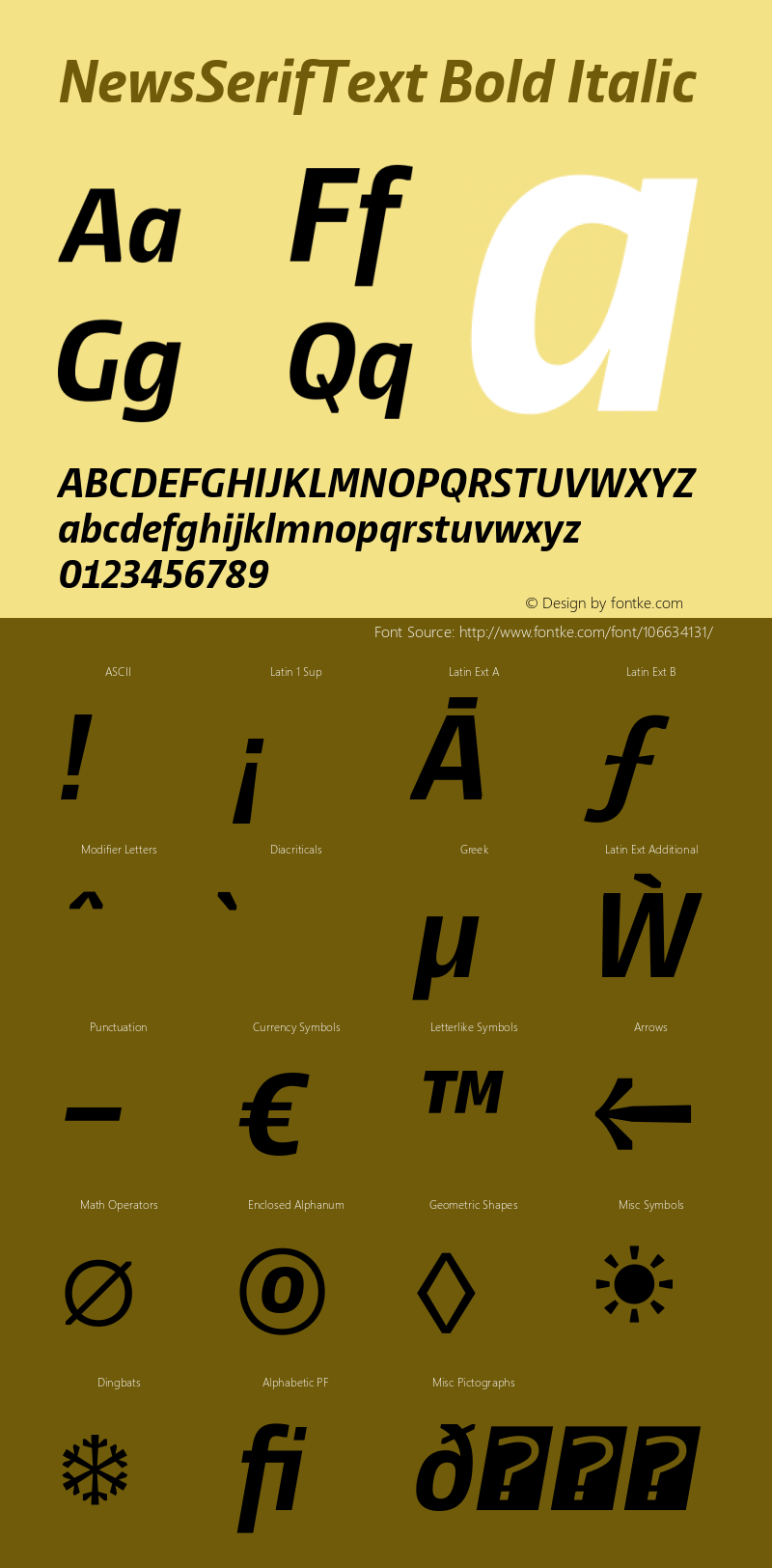 NewsSerifText Bold Italic Version 1.100图片样张