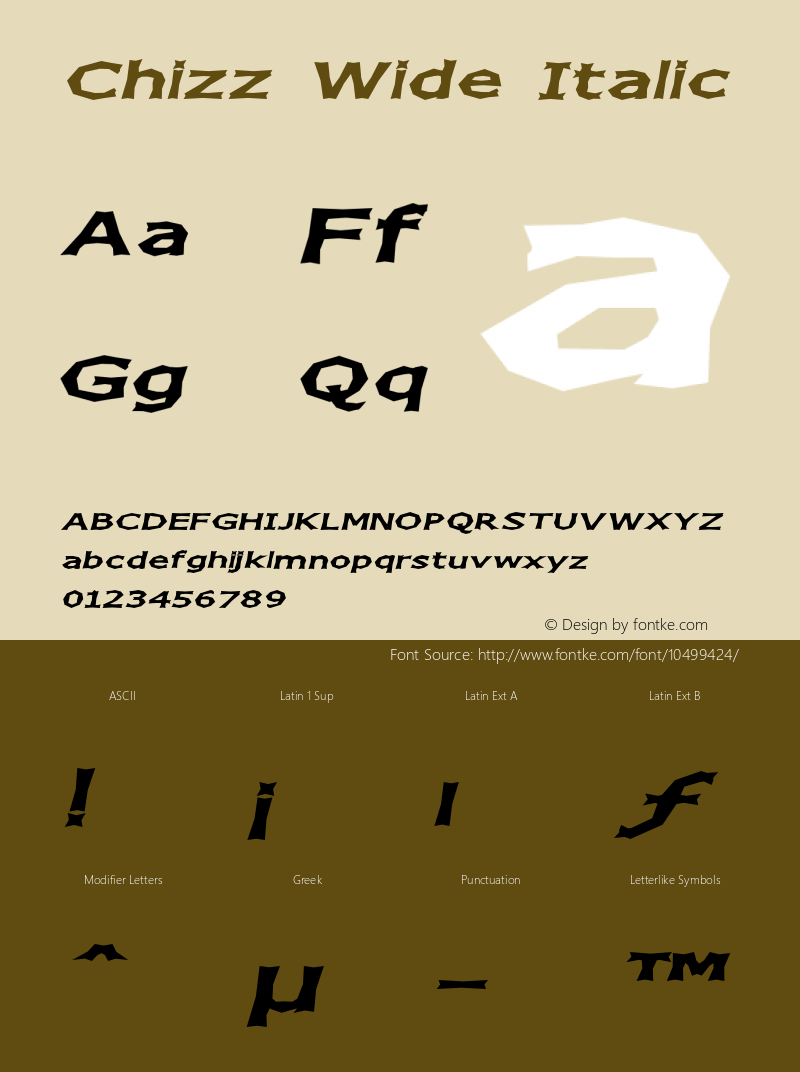 Chizz Wide Italic 1.4图片样张