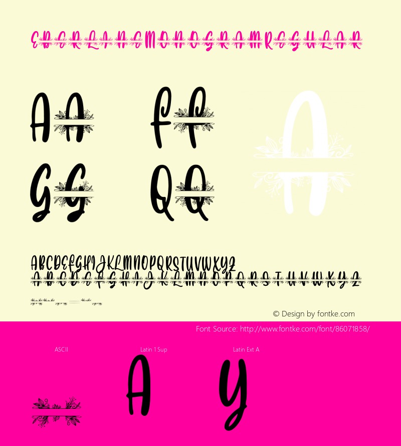 Eberline Monogram Version 1.00;October 20, 2020;FontCreator 12.0.0.2567 64-bit图片样张