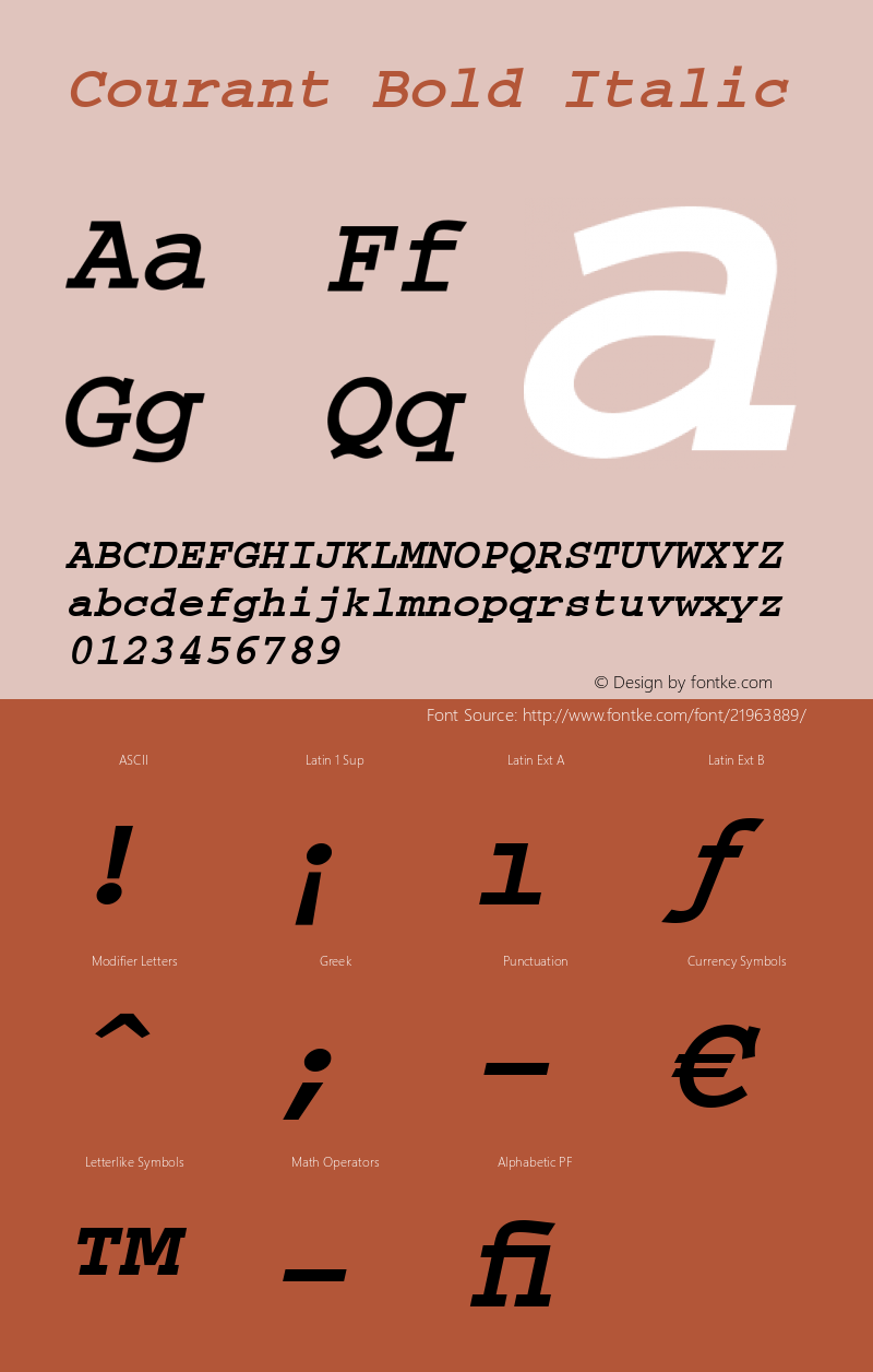 Courant Bold Italic 001.31图片样张