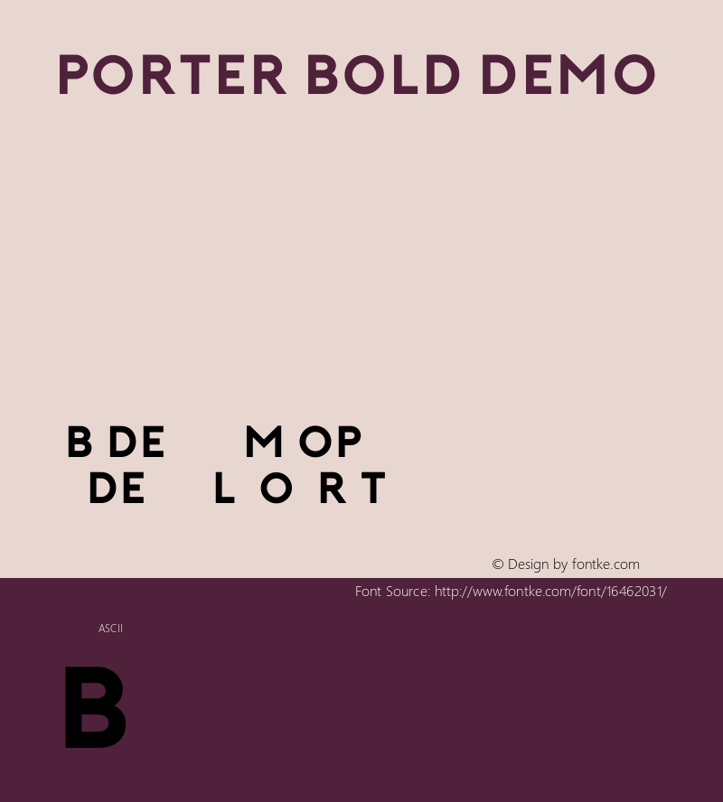 Porter Bold DEMO Version 1.000;PS 001.001;hotconv 1.0.56图片样张