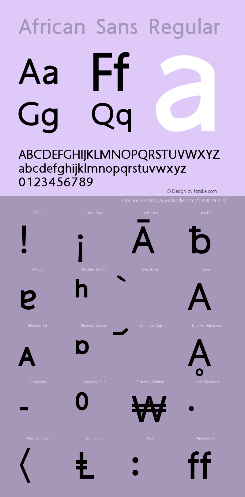 African Sans Regular Version 9.380图片样张