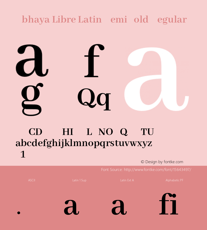 Abhaya Libre Latin SemiBold Regular Version 1.000;PS 000.041;hotconv 1.0.70;makeotf.lib2.5.58329图片样张
