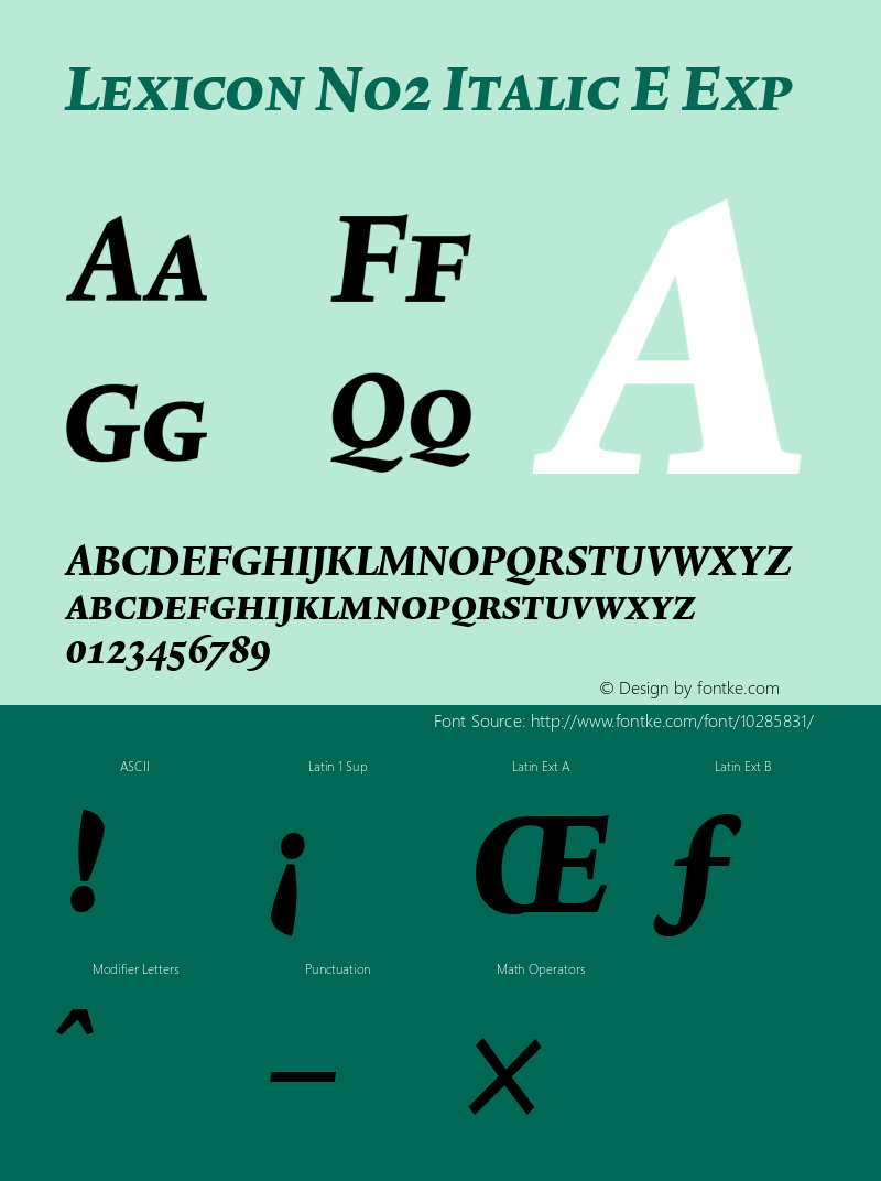 Lexicon No2 Italic E Exp 001.000图片样张