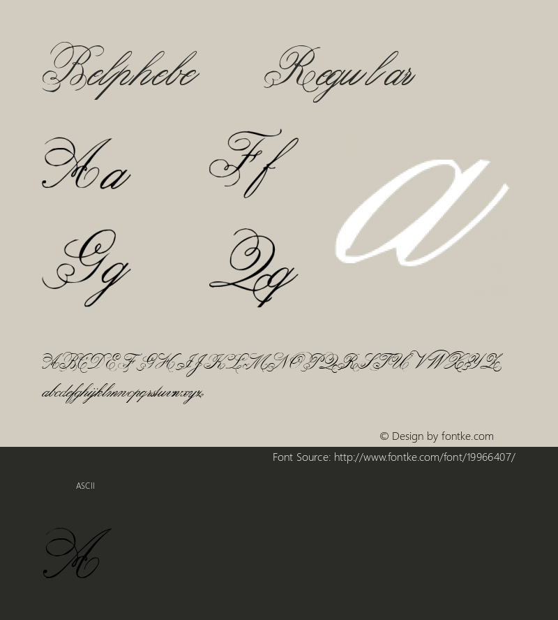 Belphebe Altsys Fontographer 4.0.3 4/20/98图片样张