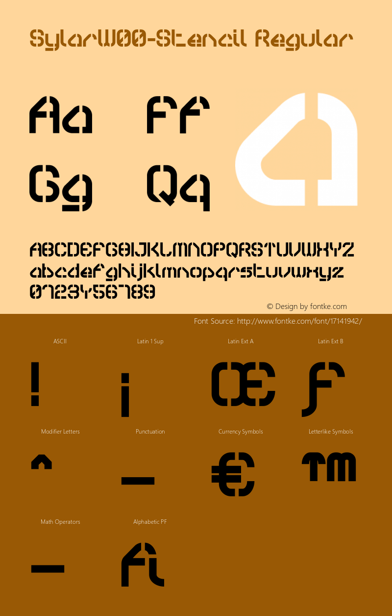 SylarW00-Stencil Regular Version 1.00图片样张