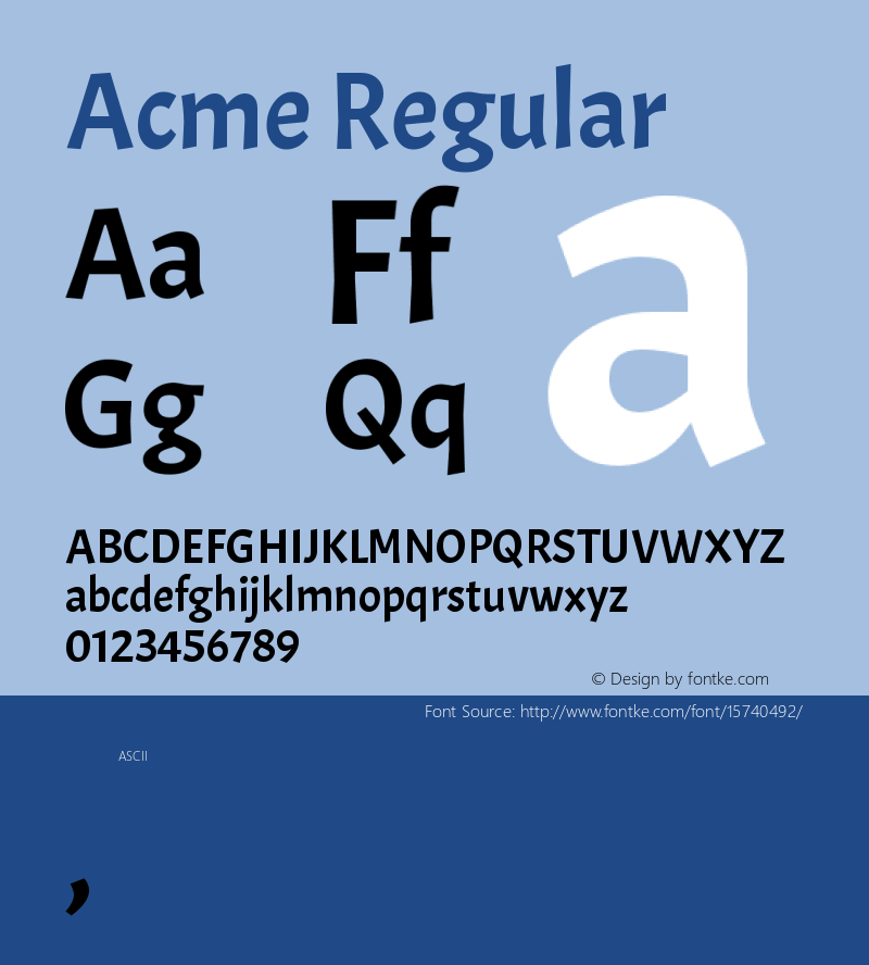 Acme Regular Version 1.001图片样张