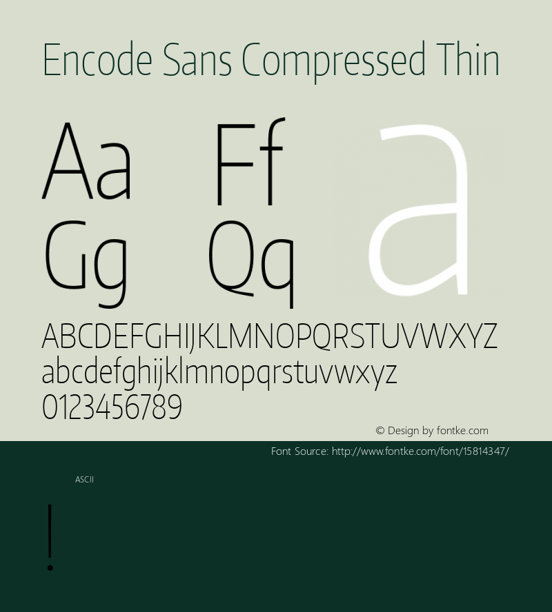 Encode Sans Compressed Thin Version 1.000; ttfautohint (v1.4.1)图片样张
