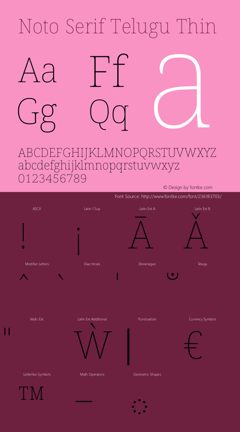 Noto Serif Telugu Thin Version 2.003图片样张