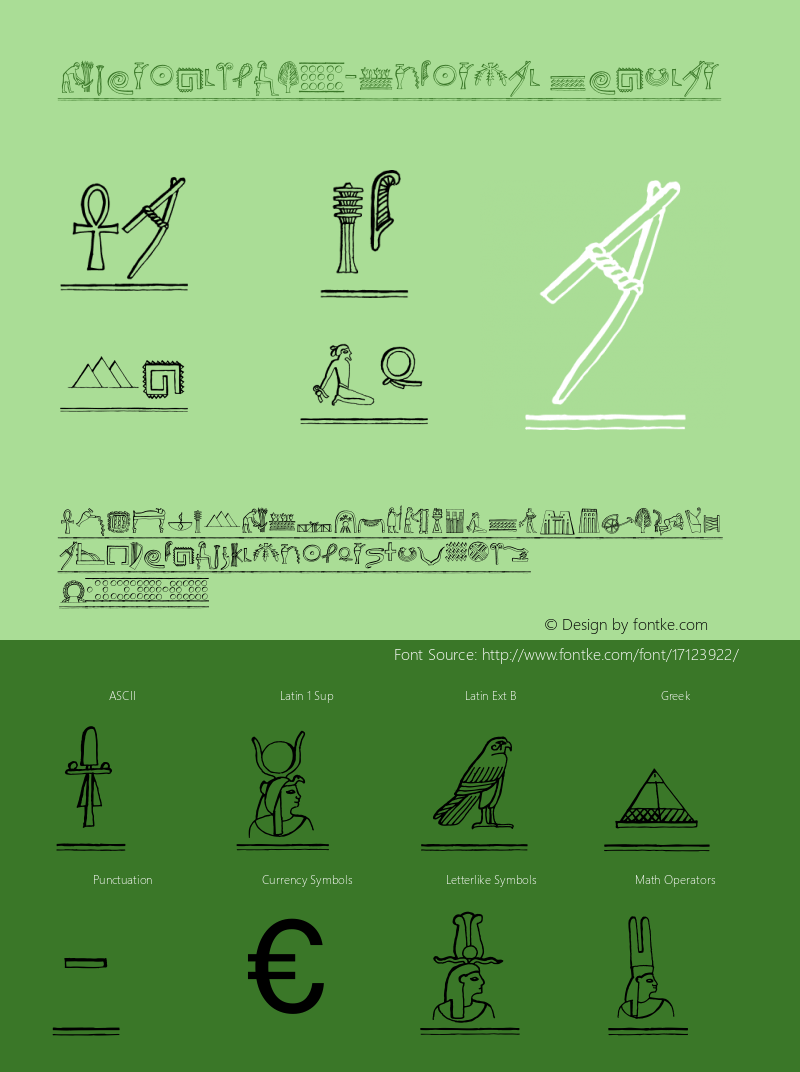 HieroglyphW95-Informal Regular Version 1.00图片样张