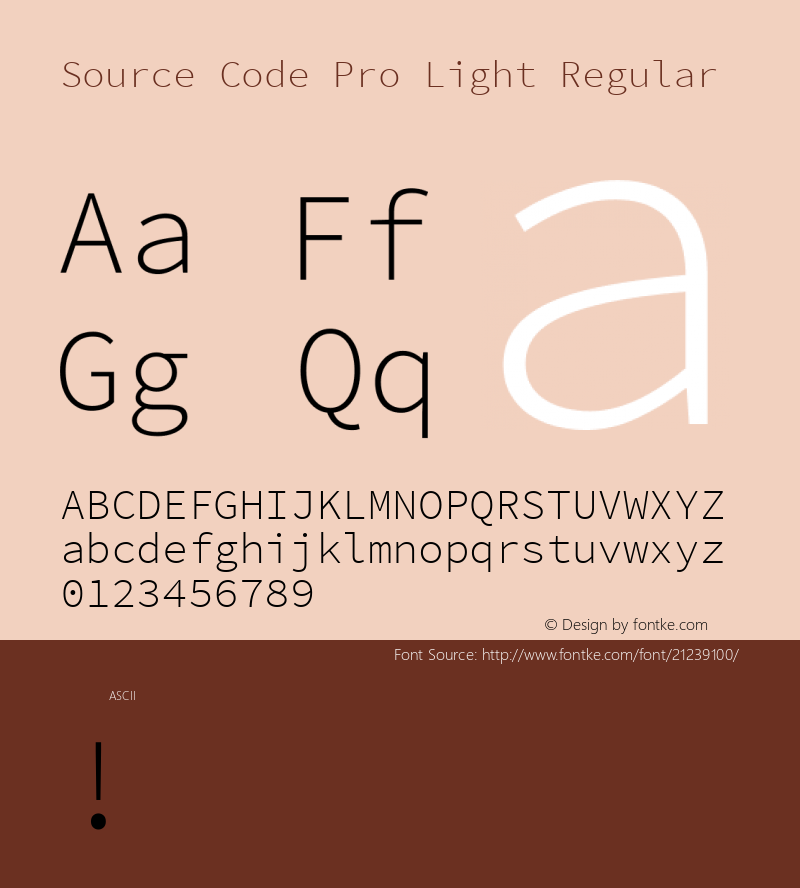 Source Code Pro Light Regular 图片样张