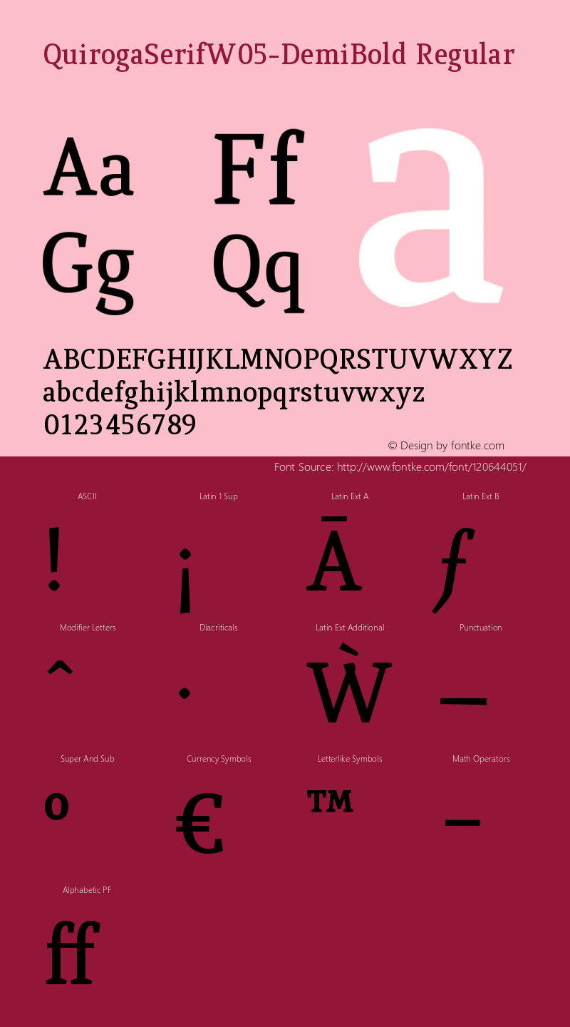 Quiroga Serif W05 DemiBold Version 3.20图片样张