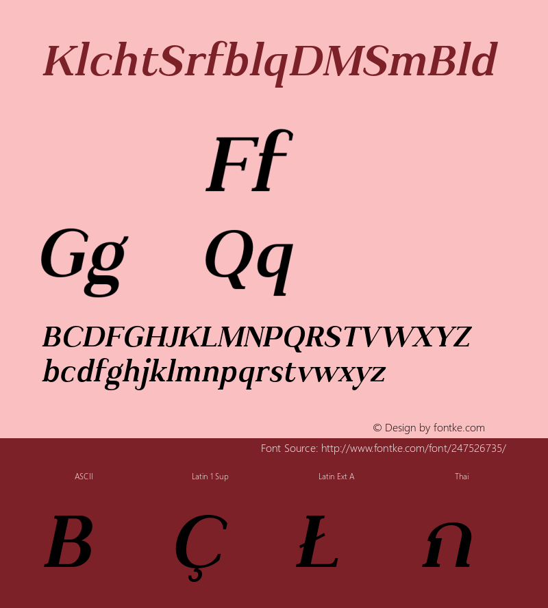 Kulachat Serif Oblique DEMO SemiBold Version 1.2图片样张