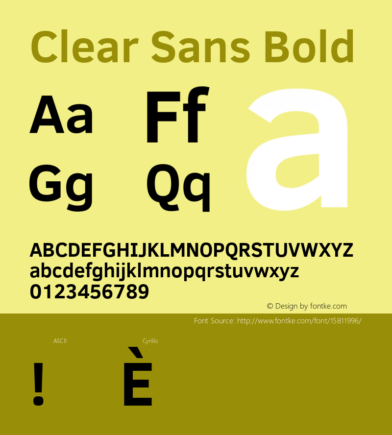 Clear Sans Bold Version 1.00; ttfautohint (v1.4.1)图片样张