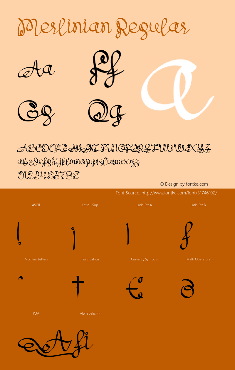 Merlinian Version 1.00;June 2, 2019;FontCreator 11.5.0.2430 64-bit图片样张