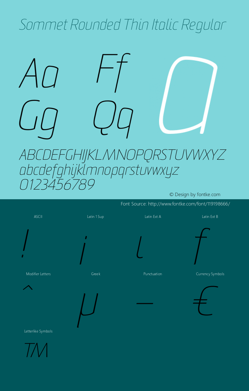 Sommet Rounded W01 Thin Italic Version 1.00图片样张