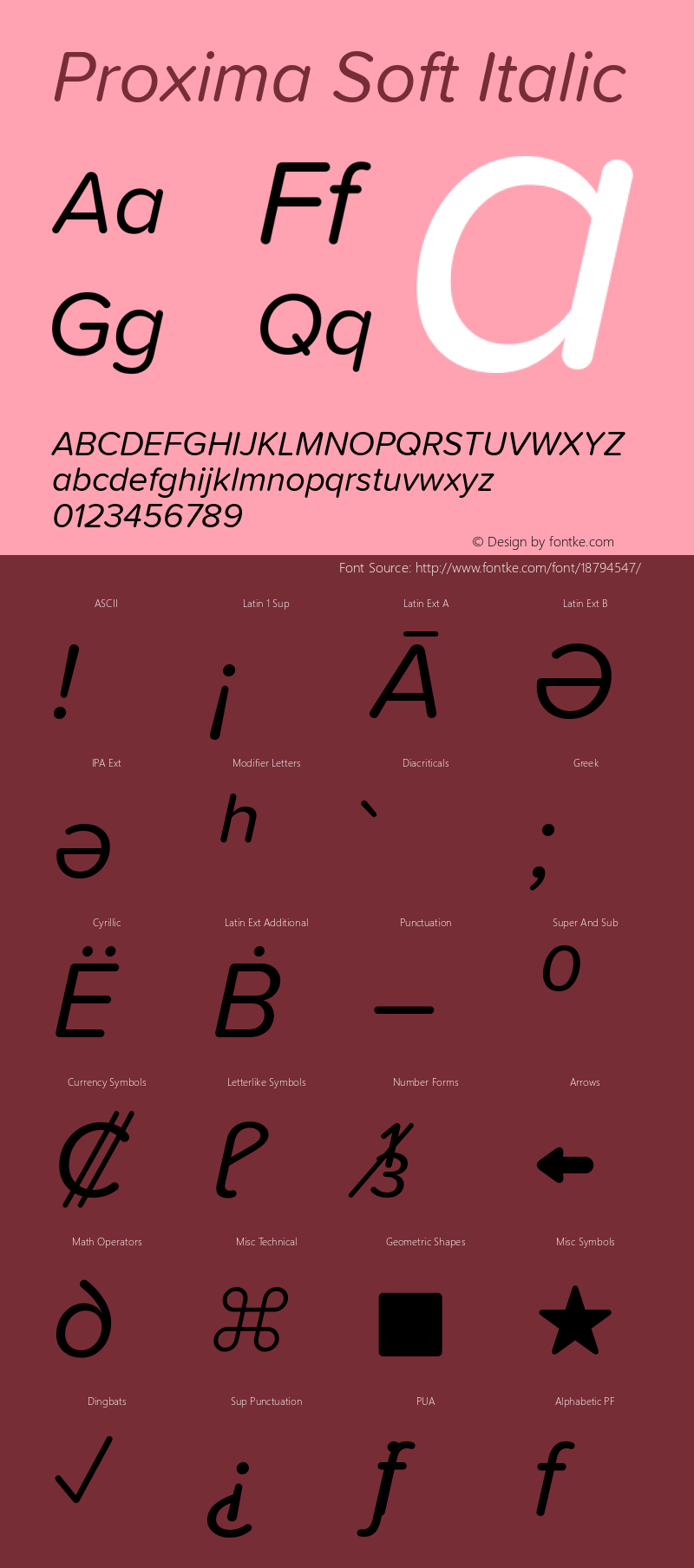 Proxima Soft Italic Version 1.001图片样张