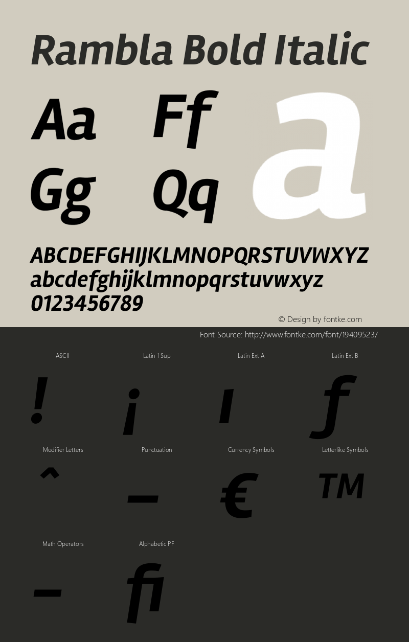 Rambla Bold Italic Version 1.001图片样张