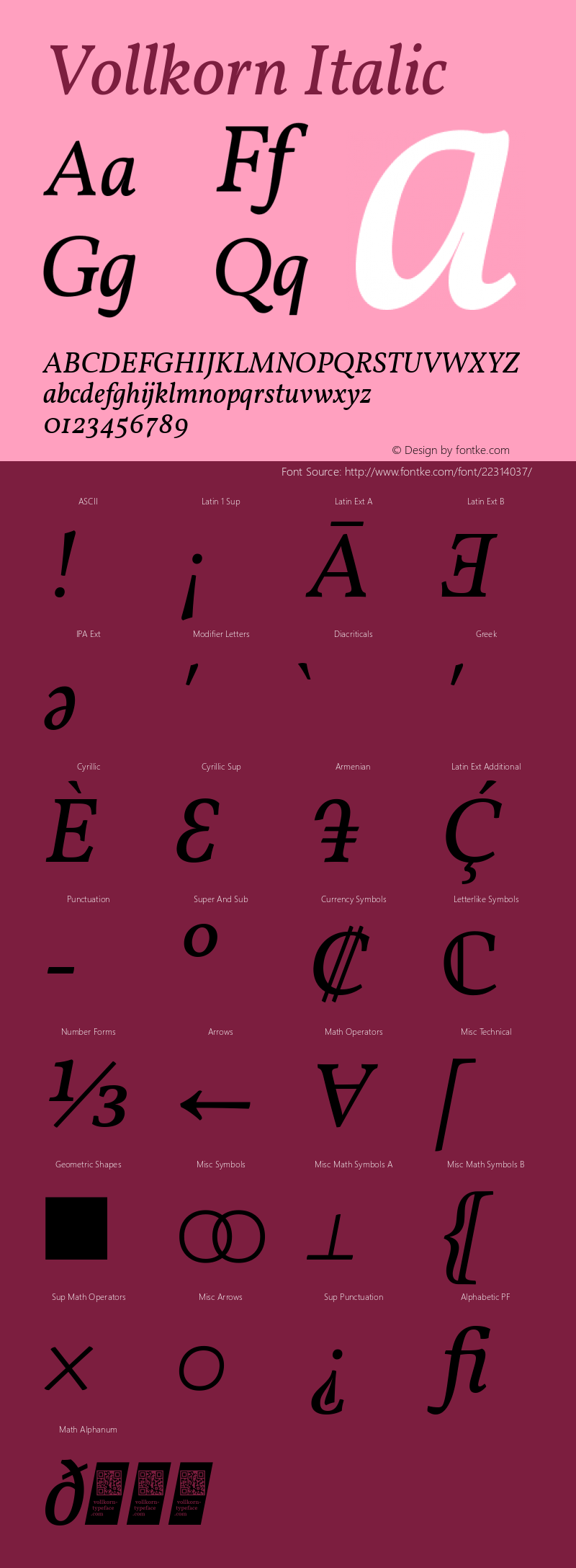 Vollkorn Italic Version 4.015图片样张