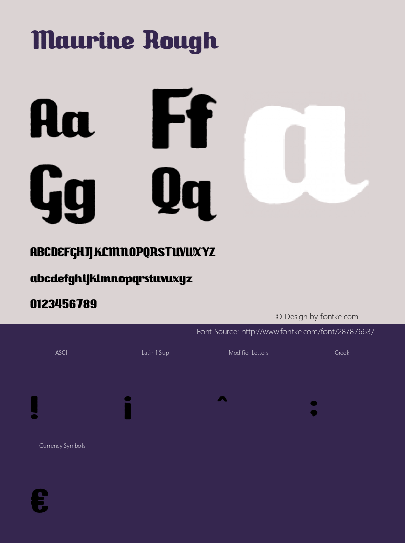 MaurineRough Version 1.00;February 13, 2019;FontCreator 11.5.0.2430 64-bit;YWFTv17图片样张