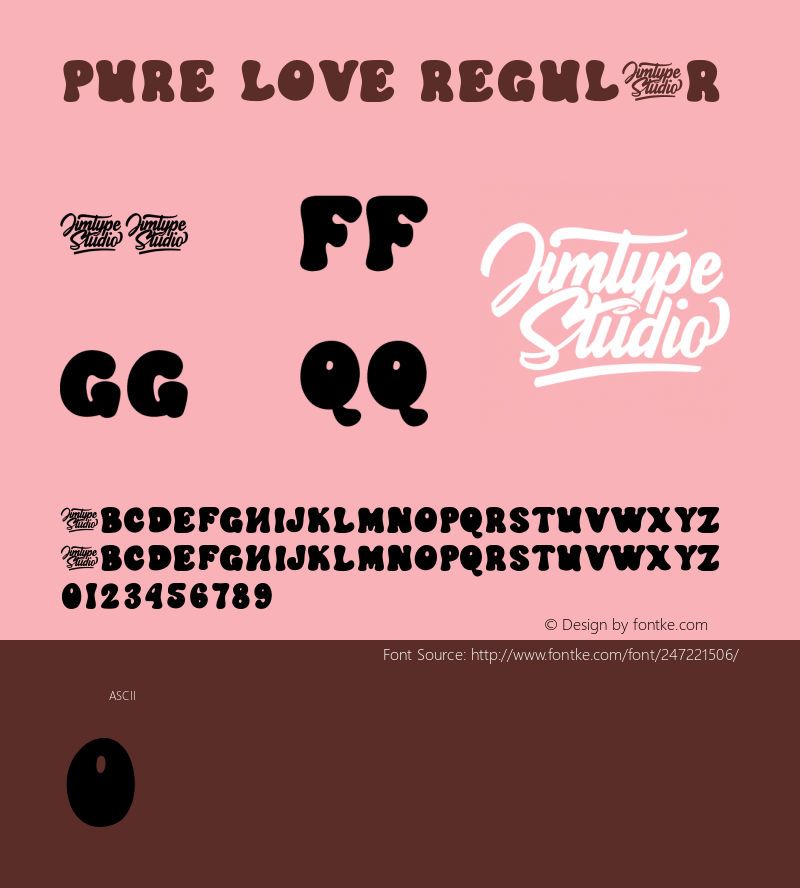 Pure Love Version 1.000;June 21, 2022;FontCreator 14.0.0.2814 64-bit图片样张